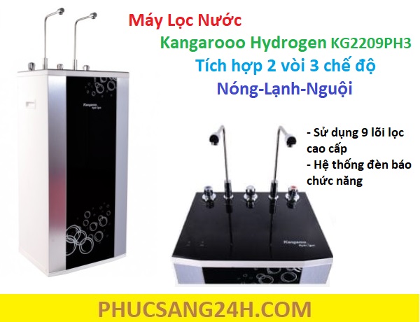 Đặc điểm nổi bật của máy lọc nước Kangaroo Hydrogen 2 vòi 3 chế độ KG2209PH3