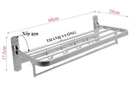 Gía để khăn 2 tầng inox 304 cao cấp xếp gọn MK9 (mờ)