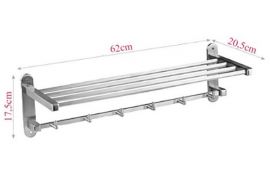 Thanh vắt khăn cao cấp 2 tầng inox 304 MK15 (mờ)