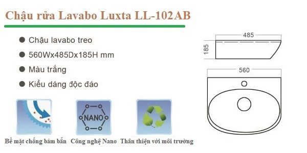 Tính năng nổi bật của chậu rửa lavabo Luxta LL-102AB