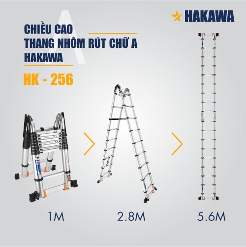 Tính năng nổi bật của thang nhôm rút đôi Hakawa HK-256