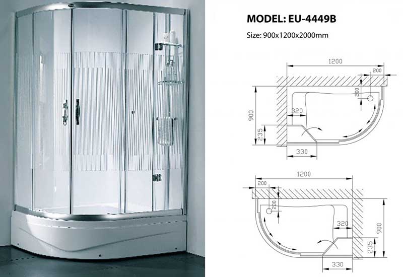 Thiết kế cabin tắm Euroking EU-4449B