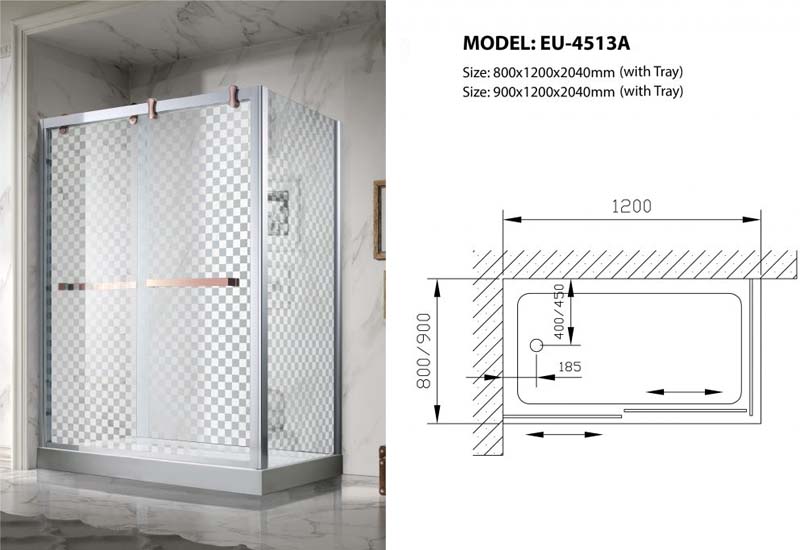 Bản vẽ cabin tắm Euroking EU-4513A