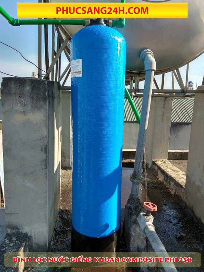 Xử lý nước giếng khoan hiệu quả với cột lọc nước composite phi 250 1 bình