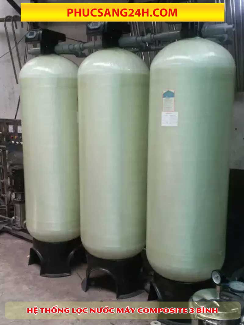 Hệ thống lọc nước máy gia đình 3 bình Composite phi 300