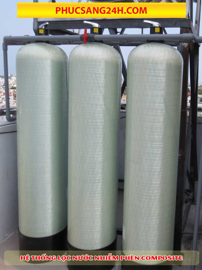 dịch vụ thay vật liệu lọc nước máy cột composite 3 bình tại huyện Bình Chánh