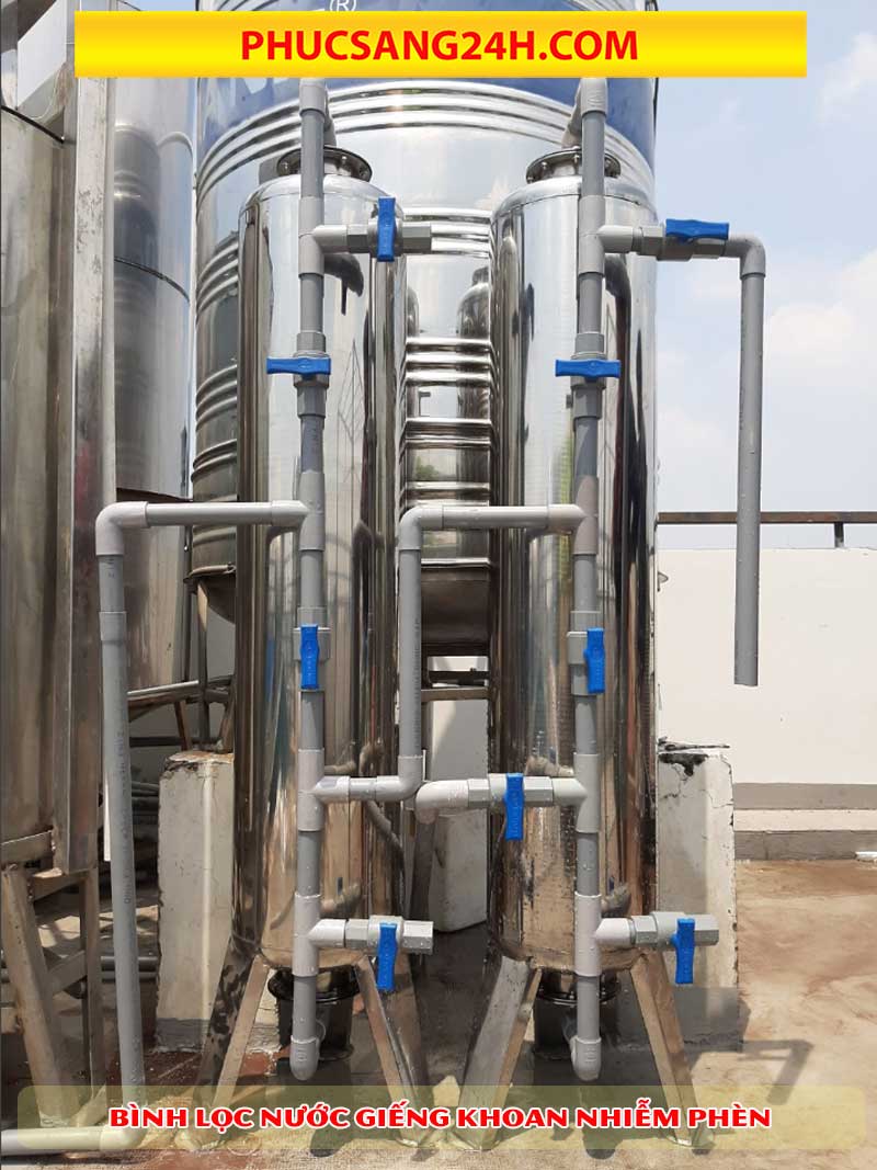 Hệ thống lọc nước giếng khoan nhiễm phèn bằng inox
