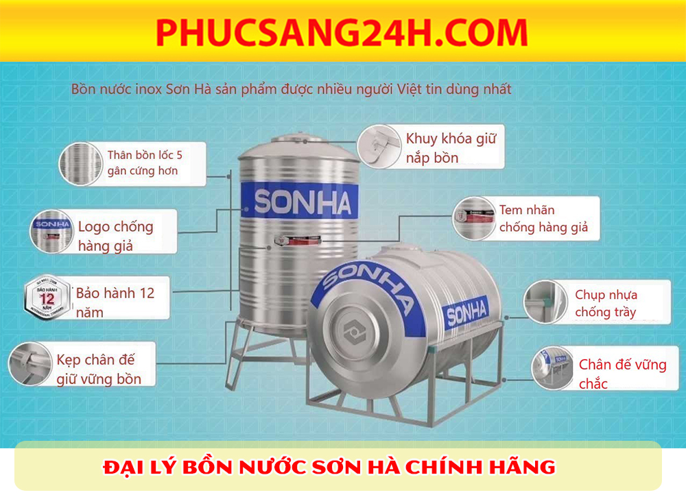 Mua bồn nước Sơn Hà chính hãng tại tphcm - Phucsang24h.com
