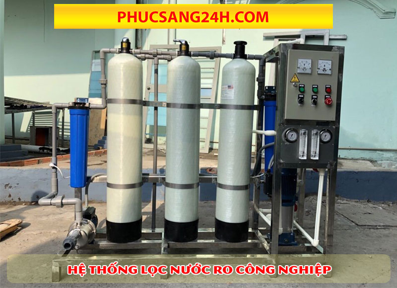 hệ thống máy lọc nước tinh khiết công nghiệp RO 750l/h .