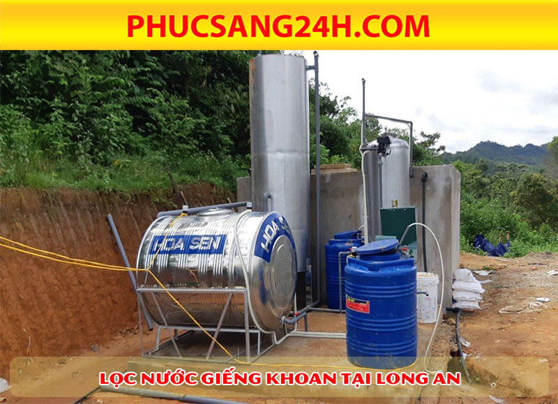 Hệ thống lọc nước giếng khoan bị nhiễm phèn tại Long An