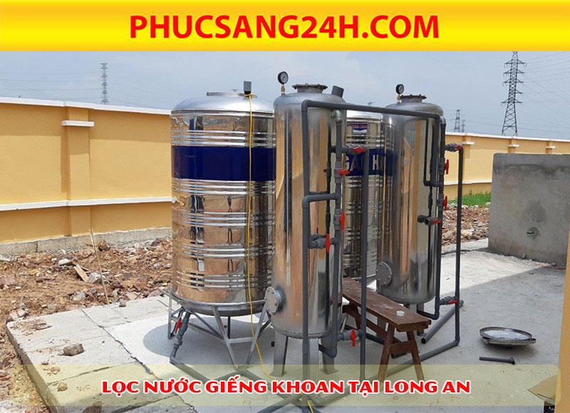 Hệ thống lọc nước giếng khoan cột inox giá rẻ tại Long An