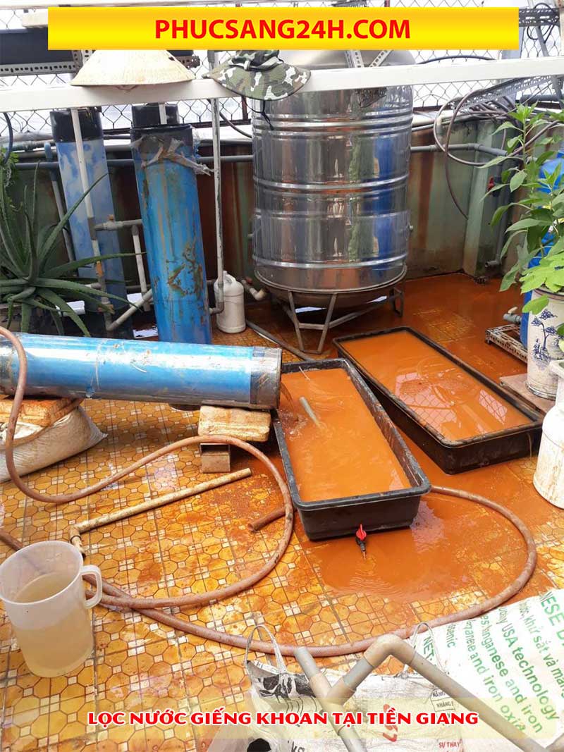 Lọc nước giếng khoan bị nhiễm phèn tại Tiền Giang