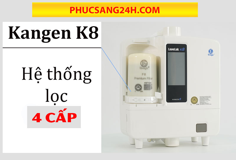 Hệ thống lọc 3 cấp của máy điện phân ion kiềm Kagen Leveluk K8