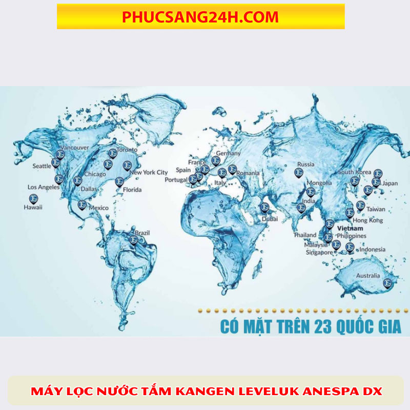 Máy lọc nước Kangen của Enagic đã có mặt trên nhiều quốc gia