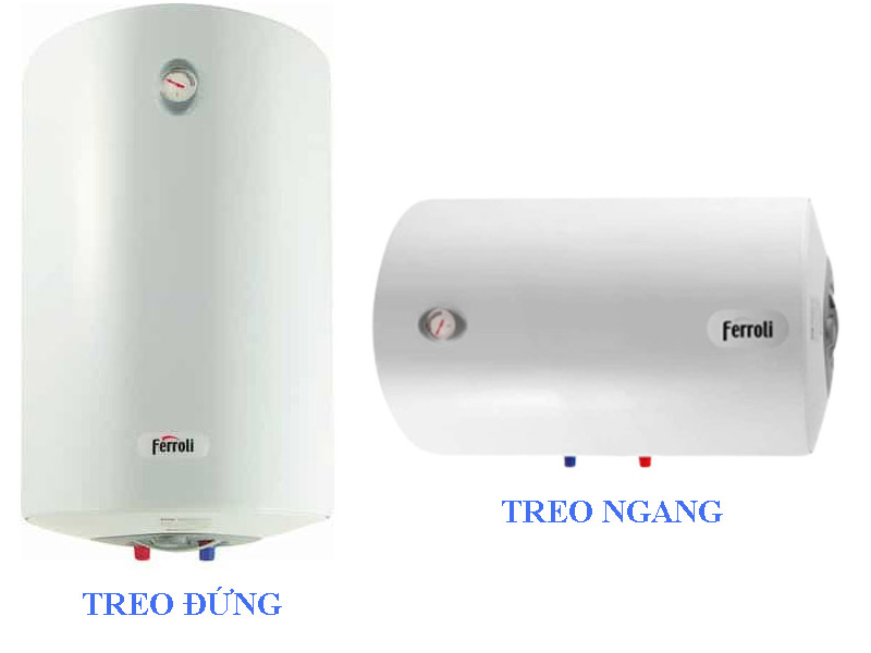 Có thể lắp đặt máy nước nóng Ferroli gián tiếp AQUA STORE E 125L (chống giật) theo nhiều cách