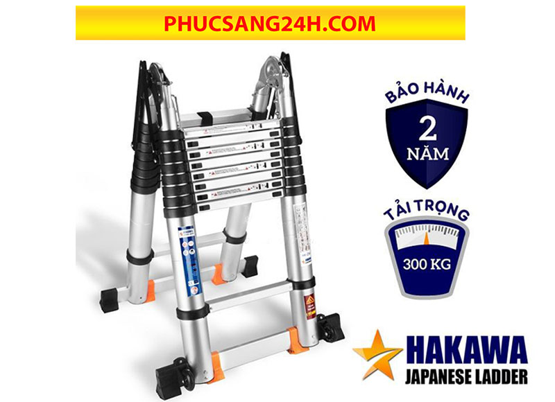 Thang nhôm rút Hakawa có khả năng chịu trọng tải lên tới 300kg