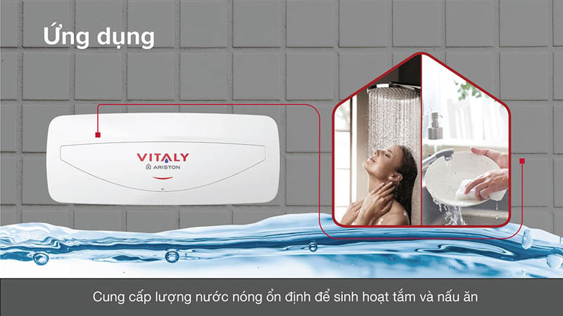 Tìm hiểu ứng dụng của máy nước nóng gián tiếp Ariston Vitaly 20 SL
